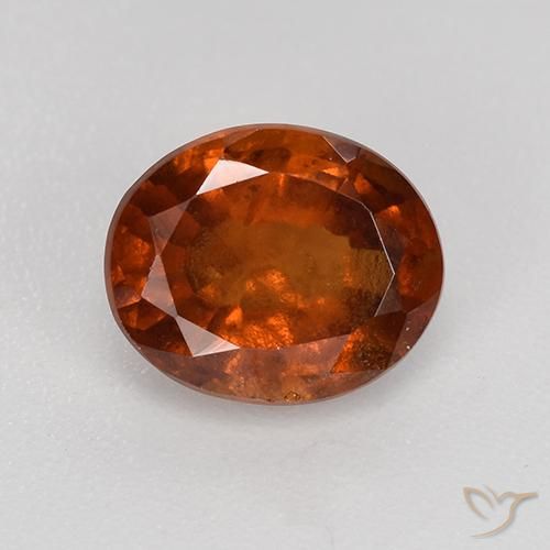 1.87ct Natural Naranja fuego Granate Hessonita, Ovalada, VS-SI