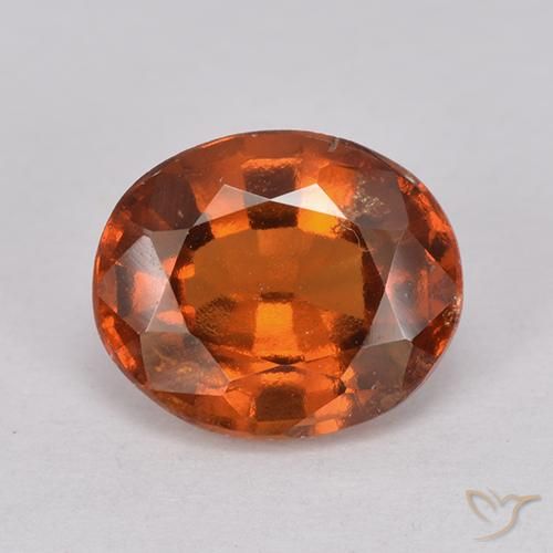 2.26ct Natural Naranja oscuro granate hessonita, Ovalada, VS