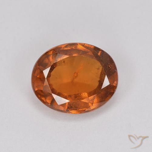 2.00ct Natural Naranja oscuro Granate Hessonita, Ovalada, VS-SI