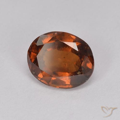 granate hessonita Naranja oscuro medio natural de 2.14 ct, Ovalada, VS