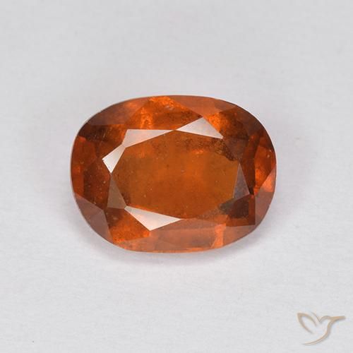 1.97ct Natural Naranja oscuro granate hessonita, Ovalada, VS-SI