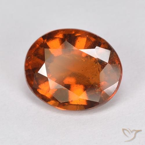 granate hessonita Naranja oscuro natural de 2.74 ct, Ovalada, VS-SI