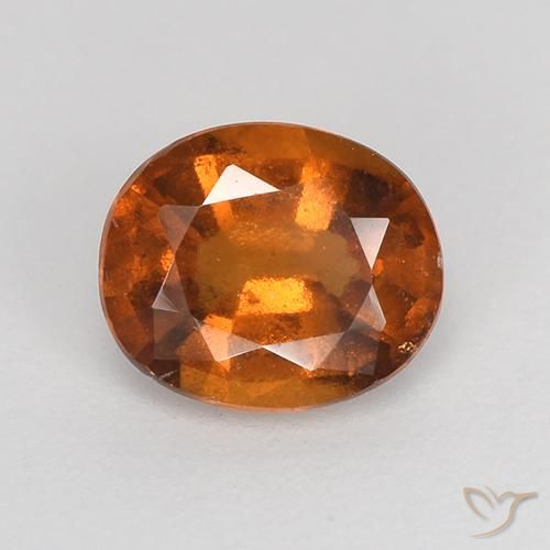 1.28ct Natural Naranja oscuro medio Granate Hessonita, Ovalada, VS-SI
