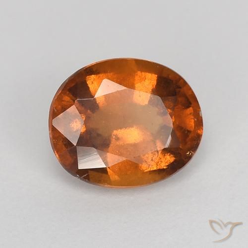 granate hessonita Naranja oscuro medio natural de 1.28 ct, Ovalada, VS-SI