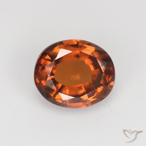 1.36ct Natural Naranja oscuro Granate Hessonita, Ovalada, VVS-VS