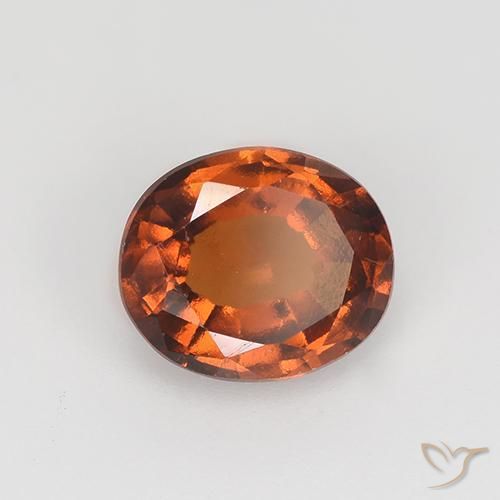granate hessonita Naranja oscuro natural de 1.36 ct, Ovalada, VVS-VS