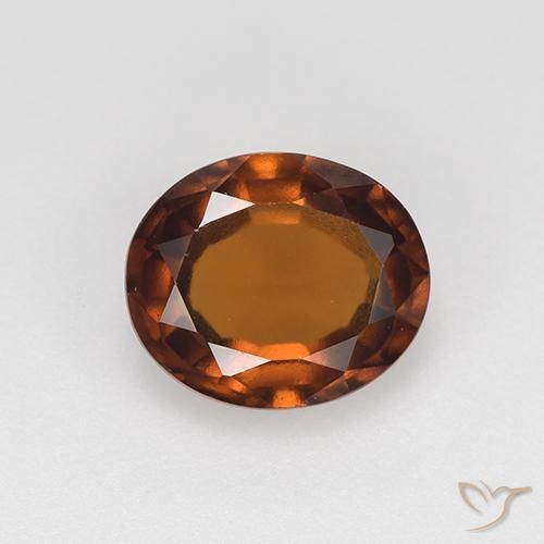 1.58ct Natural Naranja rojizo Granate Hessonita, Ovalada, VVS-VS