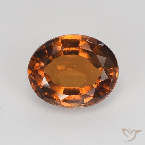 1.65ct Natural Naranja oscuro medio granate hessonita, Ovalada, VVS-VS
