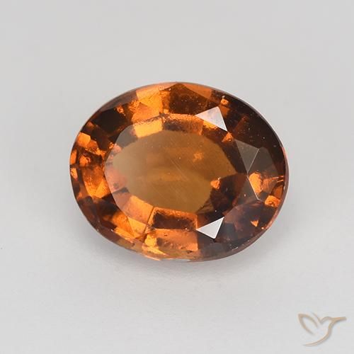 granate hessonita Naranja oscuro medio natural de 1.65 ct, Ovalada, VVS-VS