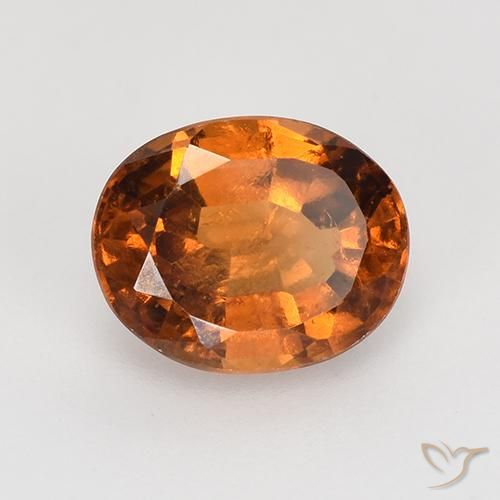 granate hessonita Naranja amarillento natural de 1.73 ct, Ovalada, VS-SI