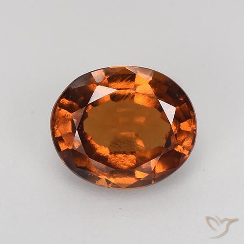 1.57ct Natural Ámbar naranja Granate Hessonita, Ovalada, VS