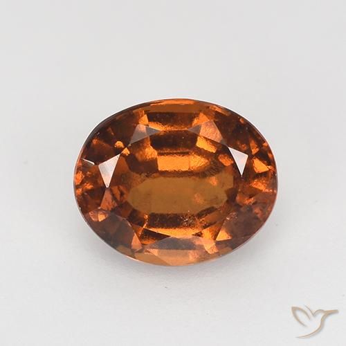 1.48ct Natural Naranja oscuro Granate Hessonita, Ovalada, VS
