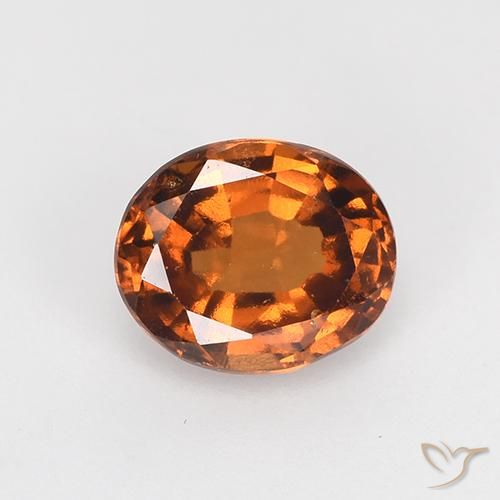 1.26ct Natural Naranja oscuro Granate Hessonita, Ovalada, VS