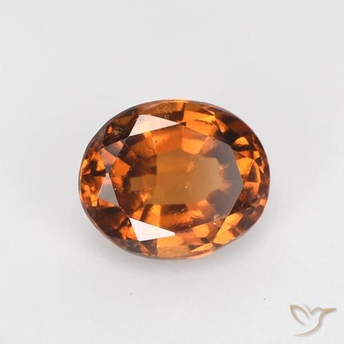 granate hessonita Naranja oscuro natural de 1.26 ct, Ovalada, VS