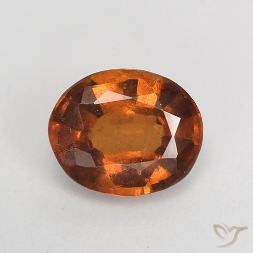 1.45ct Natural Naranja oscuro Granate Hessonita, Ovalada, VS