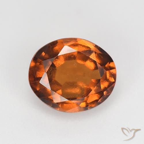 1.55ct Natural Naranja oscuro medio Granate Hessonita, Ovalada, VS
