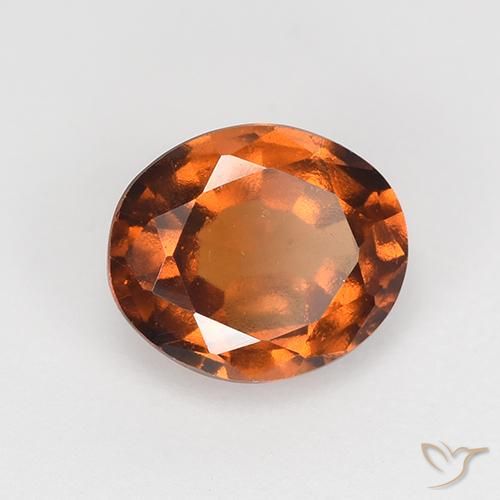 granate hessonita Naranja oscuro medio natural de 1.55 ct, Ovalada, VS