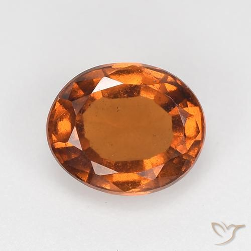 1.65ct Natural Naranja oscuro medio Granate Hessonita, Ovalada, VS