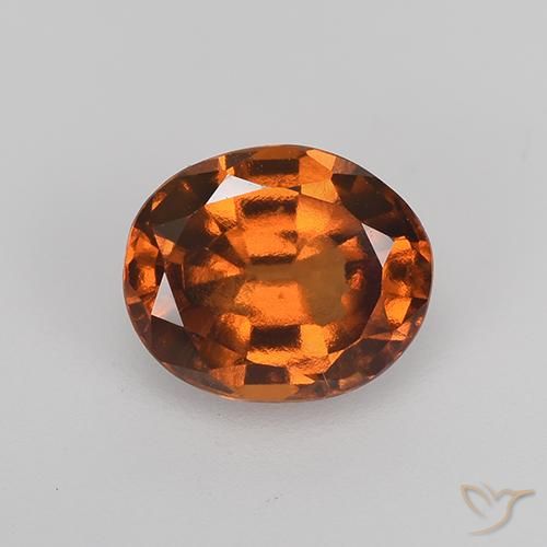 1.75ct Natural Naranja oscuro Granate Hessonita, Ovalada, VVS-VS