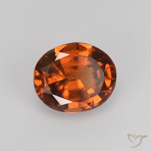 granate hessonita Naranja oscuro natural de 1.75 ct, Ovalada, VVS-VS