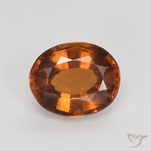 1.69ct Natural Naranja rojizo Granate Hessonita, Ovalada, VS-SI