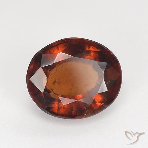 granate hessonita Rojo oscuro natural de 2.44 ct, Ovalada, VS-SI