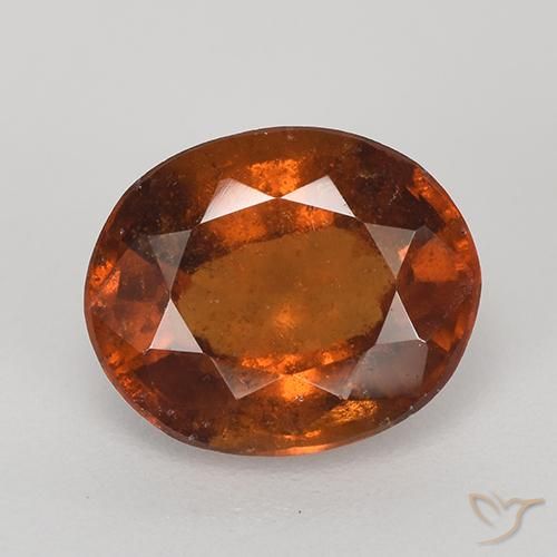 2.73ct Natural Naranja oscuro Granate Hessonita, Ovalada, VS-SI