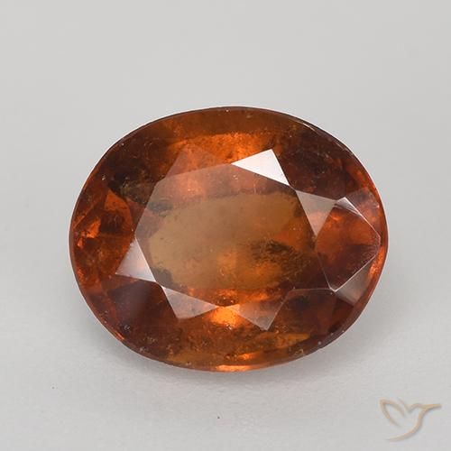 granate hessonita Naranja oscuro natural de 2.73 ct, Ovalada, VS-SI