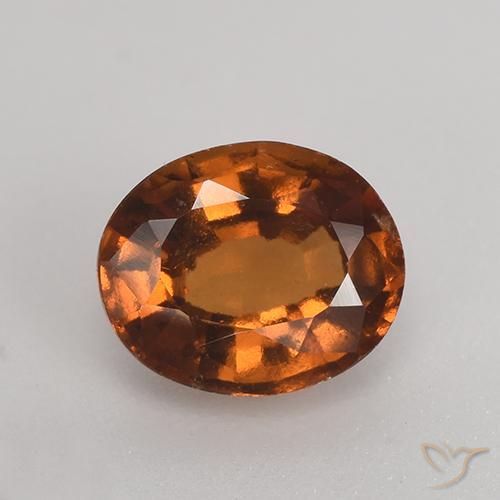 1.38ct Natural Naranja oscuro medio Granate Hessonita, Ovalada, VS