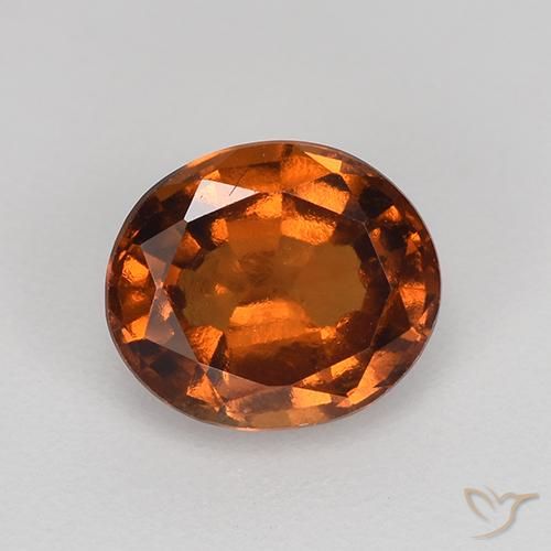 1.45ct Natural Naranja oscuro medio Granate Hessonita, Ovalada, VS