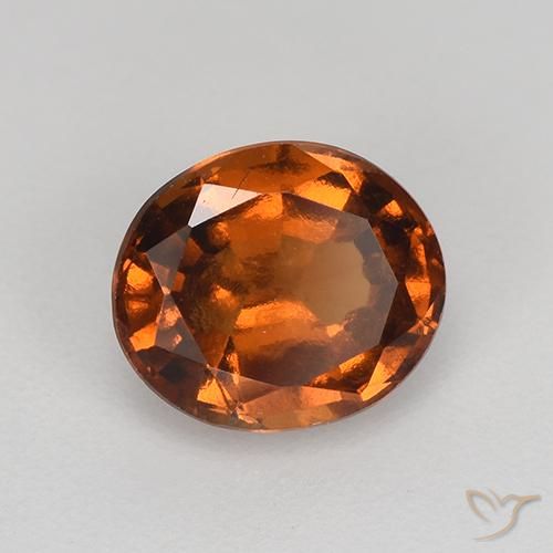 granate hessonita Naranja oscuro medio natural de 1.45 ct, Ovalada, VS