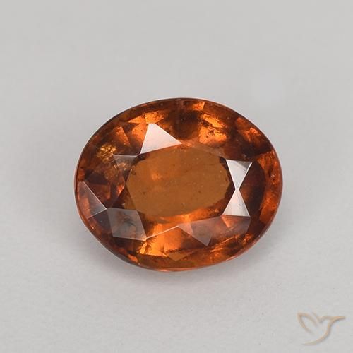 1.15ct Natural Naranja oscuro Granate Hessonita, Ovalada, VS