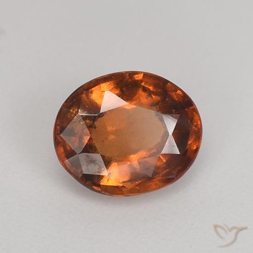 granate hessonita Naranja oscuro natural de 1.15 ct, Ovalada, VS