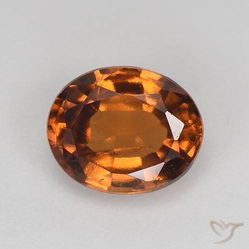 1.35ct Natural Naranja oscuro medio Granate Hessonita, Ovalada, VS