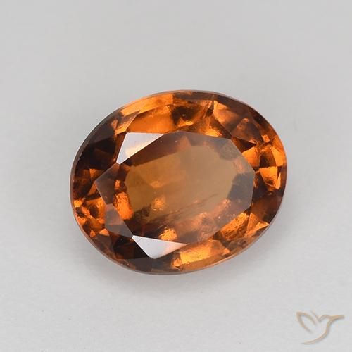 granate hessonita Naranja oscuro medio natural de 1.35 ct, Ovalada, VS