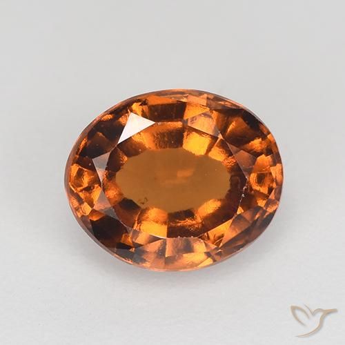 1.48ct Natural Naranja oscuro medio Granate Hessonita, Ovalada, VS