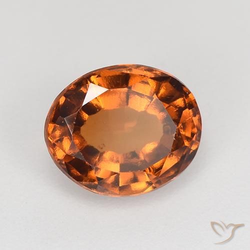 granate hessonita Naranja oscuro medio natural de 1.48 ct, Ovalada, VS