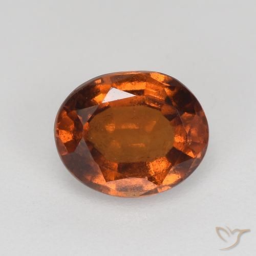 1.40ct Natural Naranja oscuro Granate Hessonita, Ovalada, VS