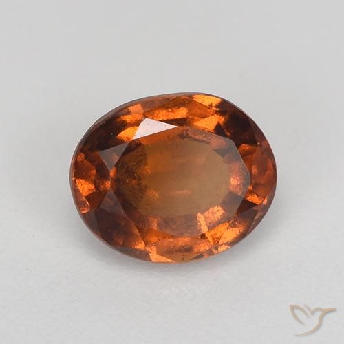 granate hessonita Naranja oscuro natural de 1.40 ct, Ovalada, VS