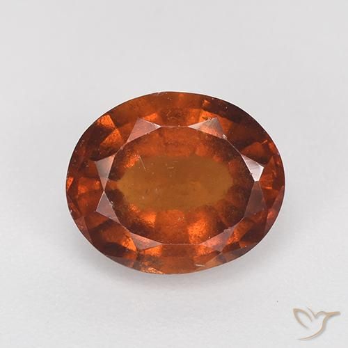 2.50ct Natural Naranja oscuro granate hessonita, Ovalada, VS