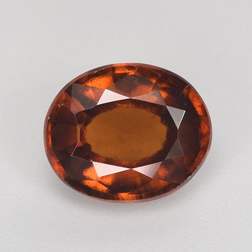 Granate hessonita naranja natural de 3,03 ct, corte óvalo, VS