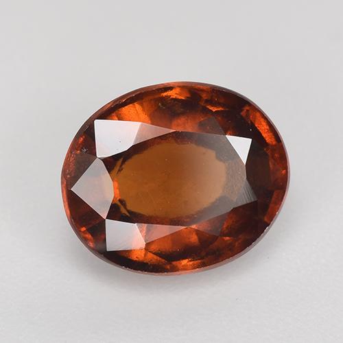 Granate hessonita naranja natural de 3,03 ct, corte óvalo, VS
