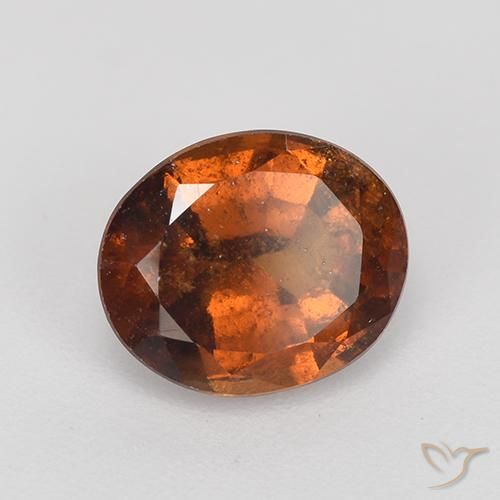 granate hessonita Naranja oscuro natural de 2.27 ct, Ovalada, VS-SI