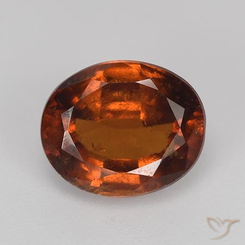 2.83ct Natural Naranja oscuro Granate Hessonita, Ovalada, VS-SI
