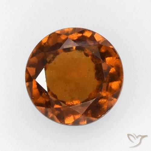granate hessonita Ámbar naranja natural de 2.58 ct, Corte Redondo, VS