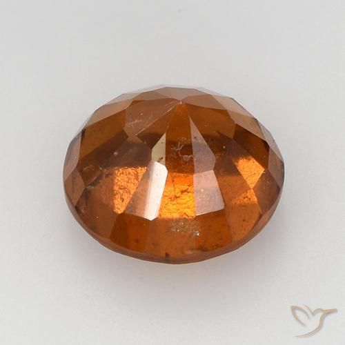 granate hessonita Naranja oscuro medio natural de 4.10 ct, Corte Redondo, VS-SI