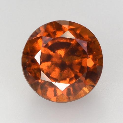 Granate hessonita naranja oscuro natural de 2,78 ct, corte redondo, VS