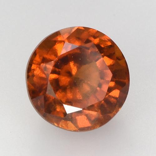 Granate hessonita naranja oscuro natural de 2,78 ct, corte redondo, VS
