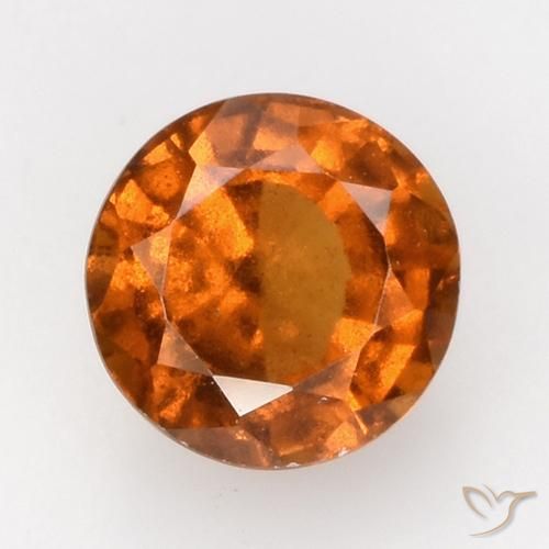1.72ct Natural Naranja oscuro granate hessonita, Redondo, VS