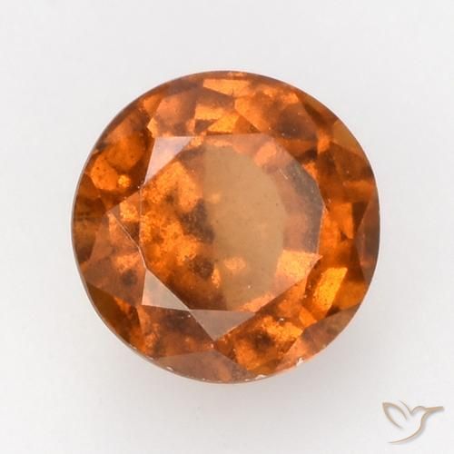 granate hessonita Naranja oscuro natural de 1.72 ct, Redondo, VS